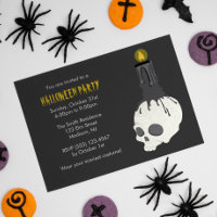 Creepy Skull Candle Halloween Party Invitations
