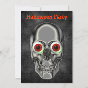 Creepy Skull Eyeballs Halloween Invitation
