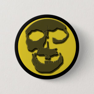 Creepy Skull Face and Full Moon Products 6 Cm Round Badge