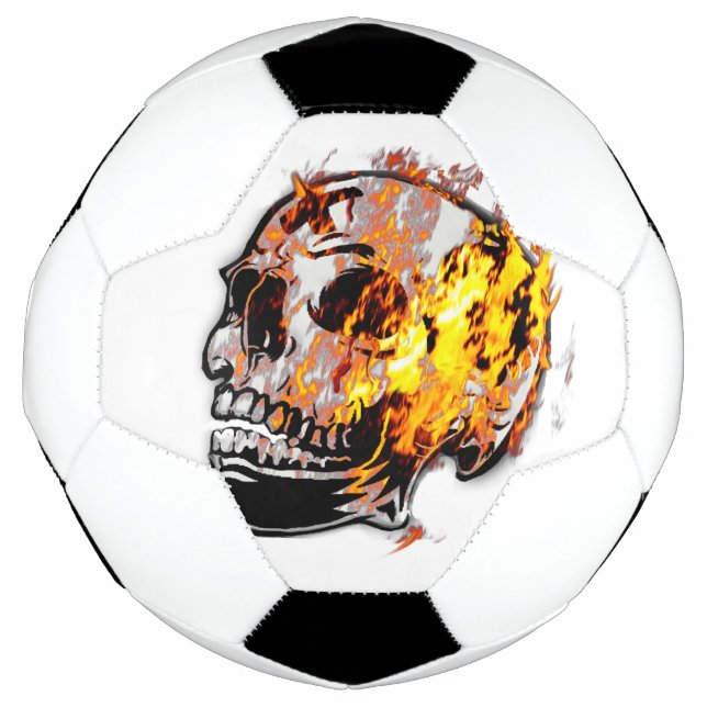 Creepy Skull & Flames Football (Front)