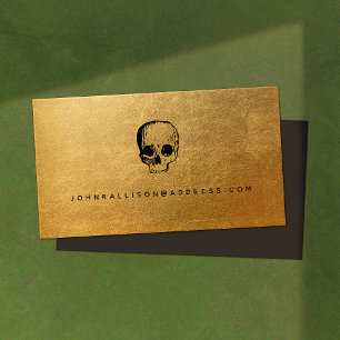 Creepy Skull Gold Business Card