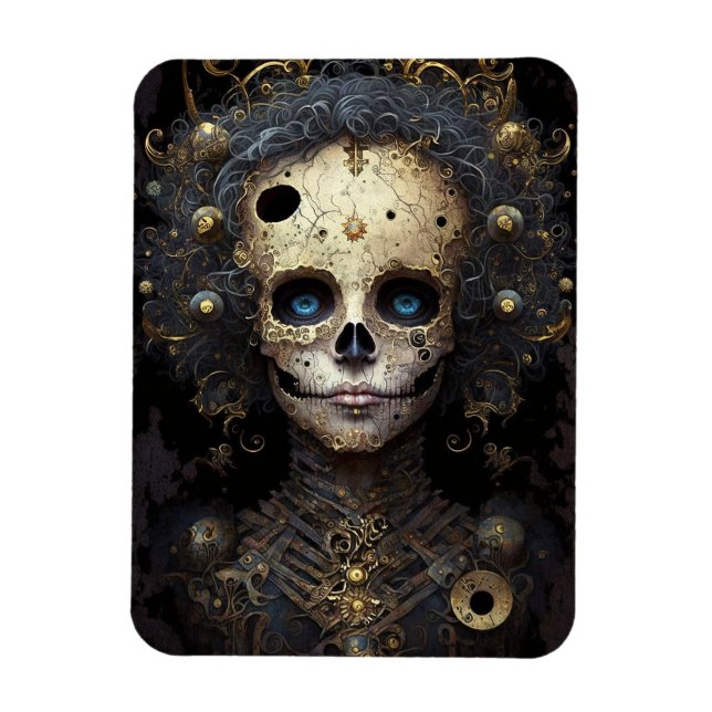 Creepy Skull Gothic Dark Fantasy Art Magnet (Vertical)