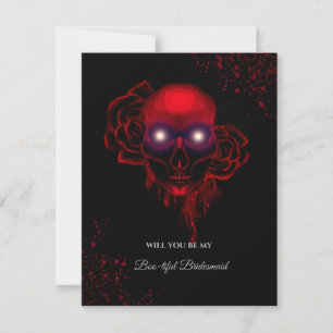 Creepy Skull Halloween Bridesmaid Proposal Card