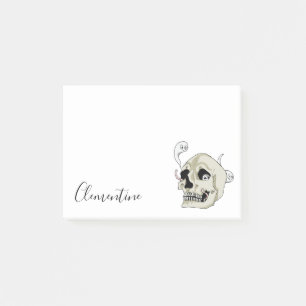 Creepy Skull Illustration Add Your Name Post-it Notes
