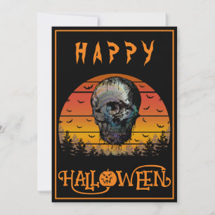 CREEPY SKULL ONE EYE DEAD HALLOWEEN PARTY INVITATION