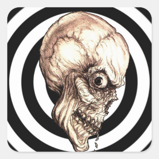 CREEPY SKULL SQUARE STICKER