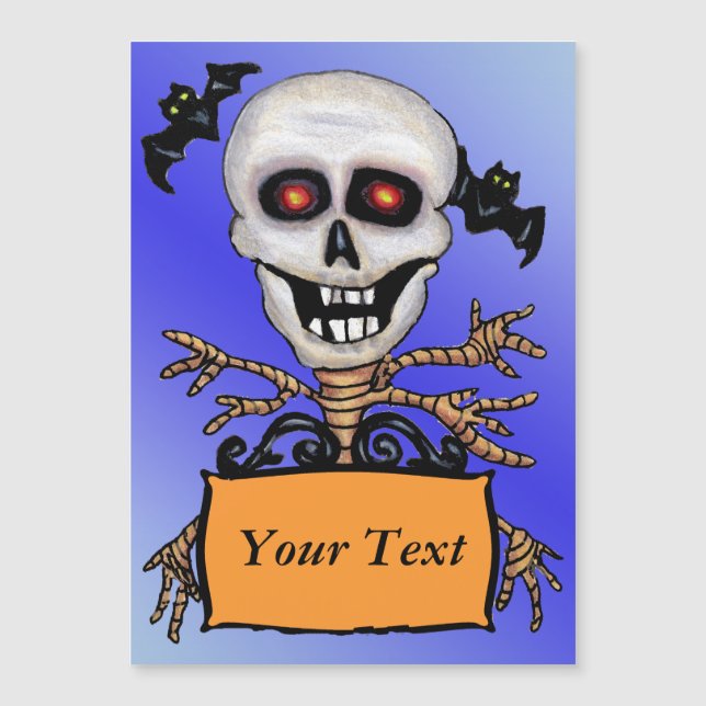 Creepy Skull Tree Beware Sign Bats (Front)