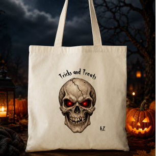 Creepy Skull with Glowing Eyes Personalised Tote Bag