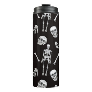 Creepy Skulls: Halloween Watercolor Pattern Thermal Tumbler