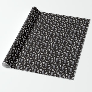 Creepy Skulls: Halloween Watercolor Pattern Wrapping Paper