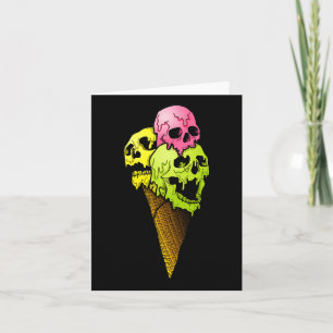 Creepy Skulls Icecream Horror Colourful Halloween Card