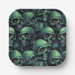 Creepy Skulls Paper Plate
