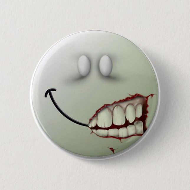 Creepy Smile 6 Cm Round Badge (Front)