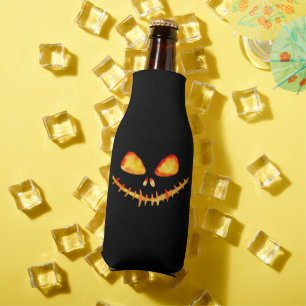 Creepy Smiling Jack O' Lantern   Bottle Cooler