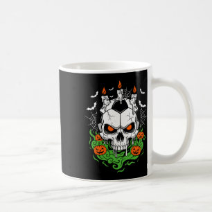 Creepy Soccer Skull Halloween Candle Pumpkins Coffee Mug