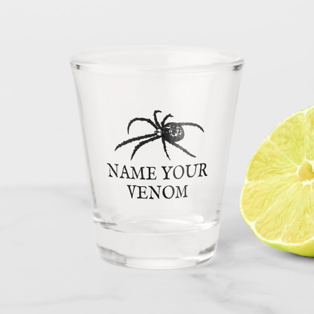 Creepy Spider Custom Personalised Halloween Shot Glass (Front)