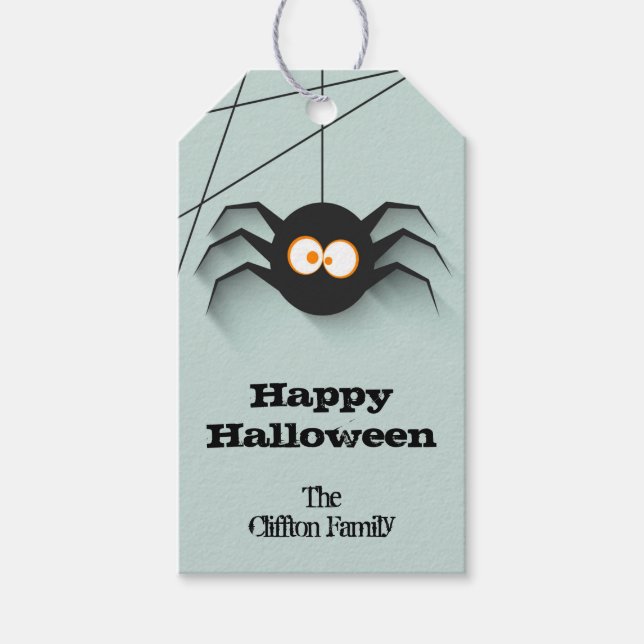 Creepy Spider Halloween Favour Gift Tags (Front)
