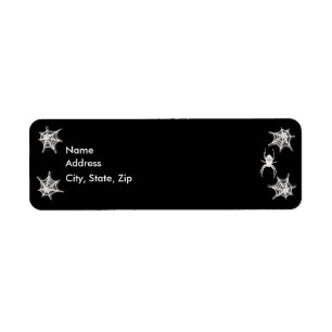Creepy Spider & Web  Address Labels Template