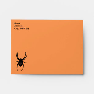 Creepy Spider & Web  Envelope Template