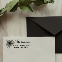 Creepy Spider Web Family Return Address