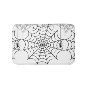 Creepy Spider Web Halloween Bath Mat