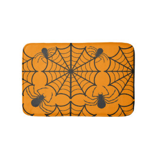 Creepy Spider Web Halloween Bath Mat