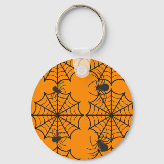 Creepy Spider Web Halloween Key Ring