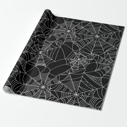 Image of Creepy Spider Webs Wrapping Paper