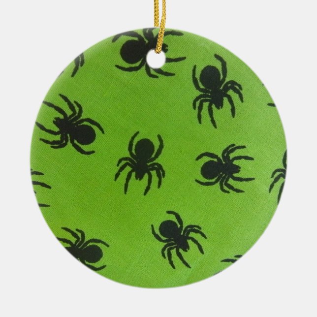 Creepy Spiders Ceramic Tree Decoration (Front)