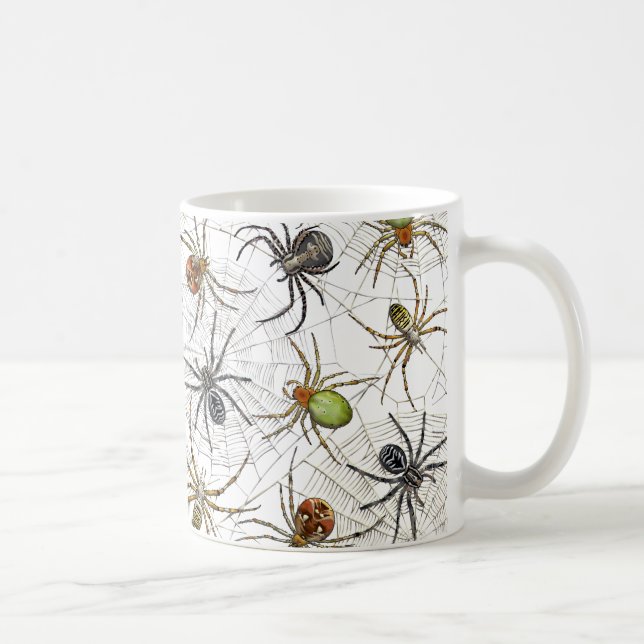 Creepy Spiders Web Pattern Coffee Mug (Right)