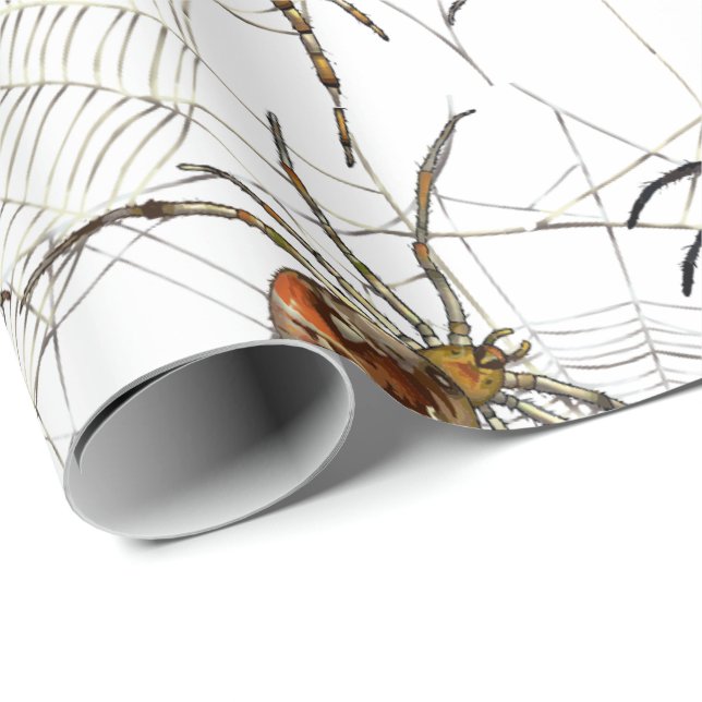 Creepy Spiders Web Pattern Wrapping Paper (Roll Corner)