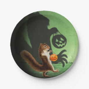 Creepy Squirrel Shadow Paper Plate