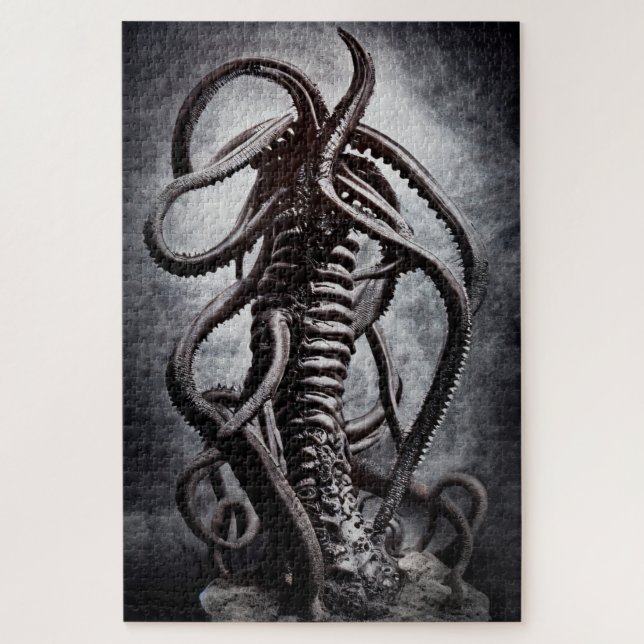 Creepy Statue of an Ancient Alien Entity Jigsaw Puzzle (Vertical)
