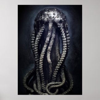 Creepy Statue of an Unknown Cephalopod Poster