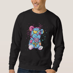 Creepy Teddy Bear Kowai Pagan Occult Scary Pastel  Sweatshirt