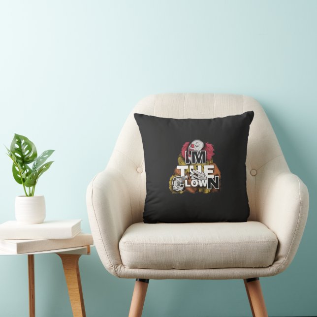 Creepy The Clown Throw Pillow (Chair)