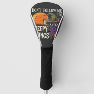 Creepy Things Halloween Cat Witch Design_1 Golf Head Cover