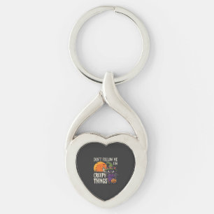Creepy Things Halloween Cat Witch Design_1 Key Ring