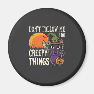 Creepy Things Halloween Cat Witch Design_1 Magnet