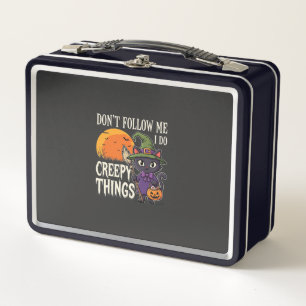 Creepy Things Halloween Cat Witch Design_1 Metal Lunch Box