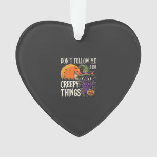 Creepy Things Halloween Cat Witch Design_1 Ornament
