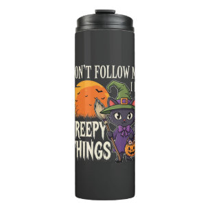 Creepy Things Halloween Cat Witch Design_1 Thermal Tumbler