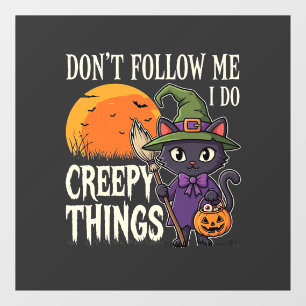 Creepy Things Halloween Cat Witch Design_1 Window Cling