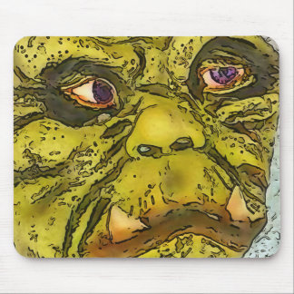 Creepy Turtle Monster Black Outline Cartoon Mouse Mat