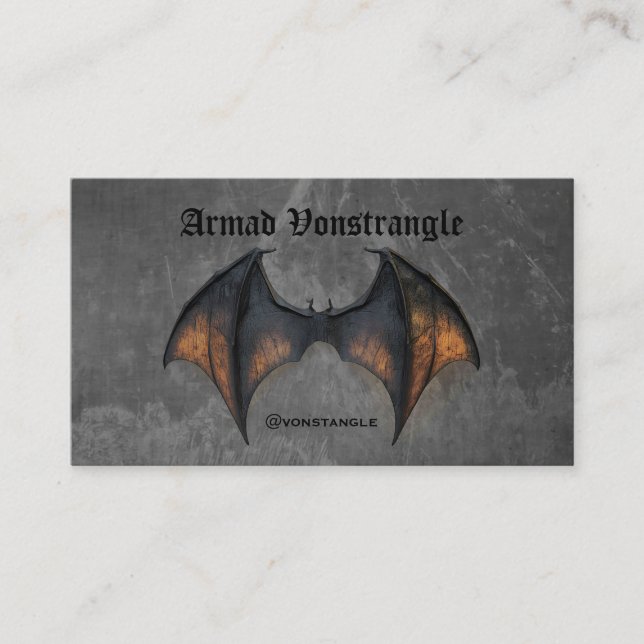Creepy Vampire Bat  Business Card (Front)