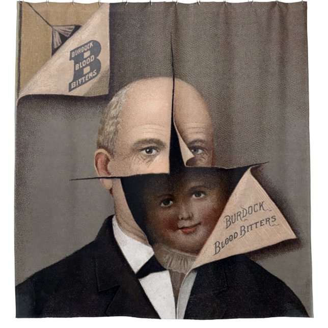 Creepy Victorian Advertisement Shower Curtain (Front)