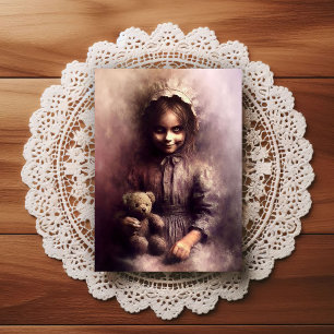 Creepy Victorian Era Girl  Postcard
