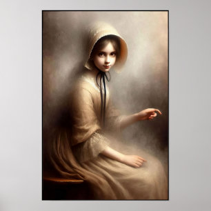Creepy Victorian Era Girl Wall Poster