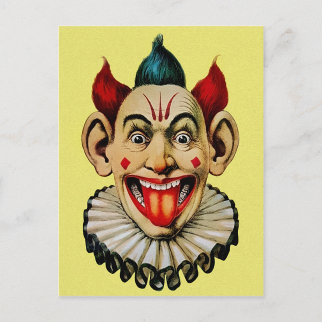 Creepy Vintage Clown Postcard (Front)