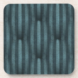 Creepy Vintage Gothic Black & Blue Stripe Pattern Coaster